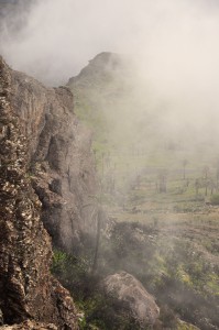 Wolkenfetzen am Fortaleza, magische Stimmungen auf La Gomera