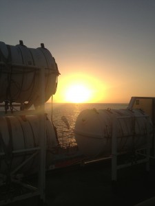 Sonnenuntergang auf der Fähre nach La Gomera