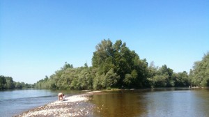 Loue Mündung in den Doubs